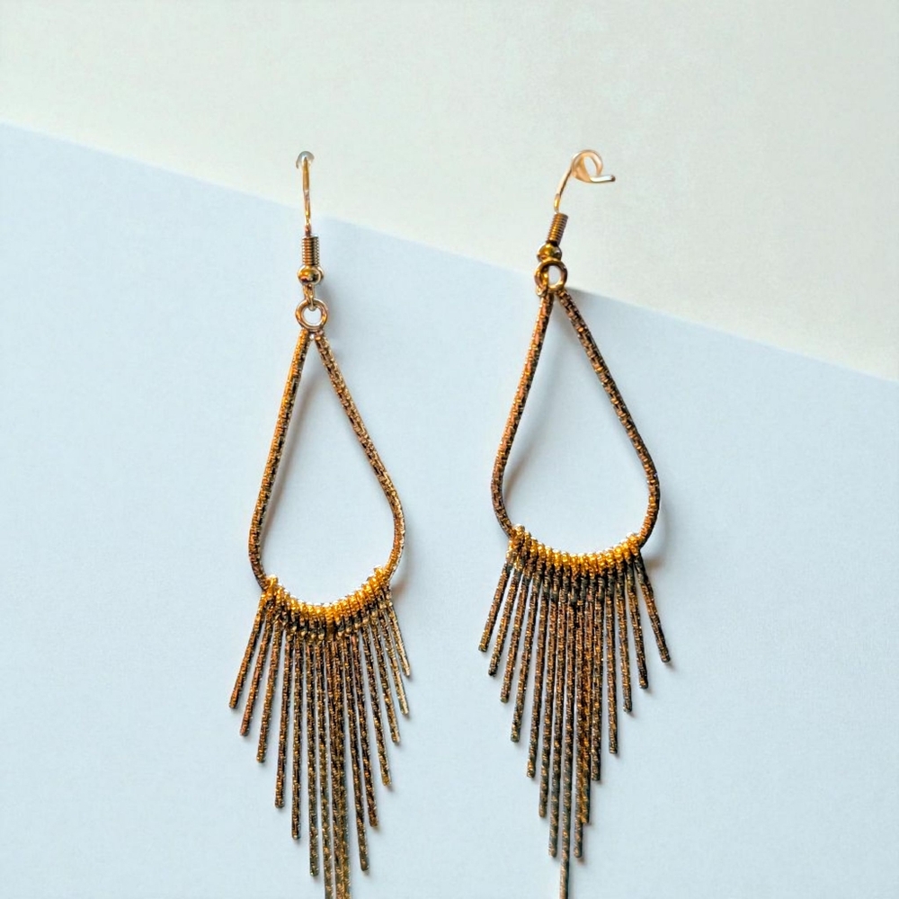 Elegant Gold Fringe Earrings